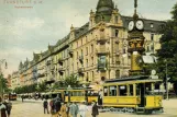 Postkort: Frankfurt am Main sporvognslinje 16 med motorvogn 166 nær Weserstr. / Münchener Str. (1901)