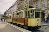 Postkort: Freiburg im Breisgau motorvogn 56 ved Bertoldsbrunne (2000)