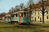 Postkort: Gøteborg sporvognslinje 9 med motorvogn 302 på Älvsborgsgatan (1950)