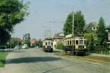 Postkort: Haarlem motorvogn A 325 ved Toorenveltstraat, Oegstgeest (1960)