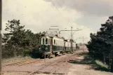 Postkort: Haarlem regionallinje C med motorvogn 254 nær Bentveld (1957)