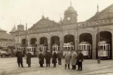 Postkort: Heidelberg motorvogn 83 foran Betriebshof (1928)