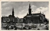 Postkort: København sporvognslinje 1  på Rådhuspladsen (1918-1925)