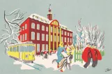 Postkort: København sporvognslinje 13  nær Hovedbanegård (1948)