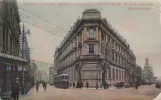 Postkort: Lambton Quar and Custom House Quay, Showing Bank of New Zealand,
 (1911)