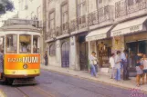 Postkort: Lissabon sporvognslinje 12E med motorvogn 581 ved Sé (1998)