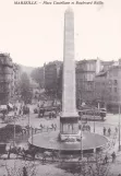 Postkort: Marseille. - Place Castellane et Boulevard Baille.
 (1900)