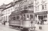 Postkort: Mühlhausen Unterstadtlinie med motorvogn 46 på Steinweg (1967)