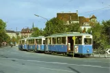 Postkort: München lejlighedslinje W med motorvogn 717 ved Brausebad (1967)