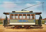 Postkort: München motorvogn 14 nær Paradiesstraße (1896)