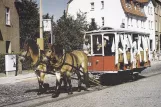 Postkort: Naumburg (Saale) turistlinje 4 med hestesporvogn 133 på Poststr. (1994)