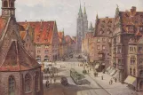 Postkort: Nürnberg nær Lorenzkirche/Königstraße (1925)