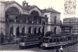 Postkort: Paris foran La Gare Montparnasse (1895)