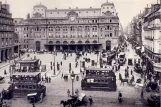 Postkort: Paris foran La Gare St Lazare (1900)