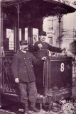 Postkort: Paris sporvognslinje 18 med motorvogn 8 (1910)