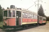 Postkort: Prag motorvogn 357 foran Vozovna Střešovise (1980)