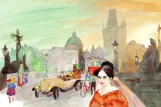 Postkort: Prag nær Karlovy lázně (1923)