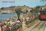 Postkort: Sóller sporvognslinje med motorvogn 2 i Port de Sóller (1965)