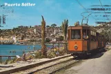 Postkort: Sóller sporvognslinje med motorvogn 4 i Port de Sóller (1963)