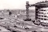 Postkort: Stockholm sporvognslinje 1 ved Slussen (1960)