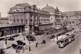 Postkort: Stockholm sporvognslinje 3  foran Centralstationen (1918-1922)