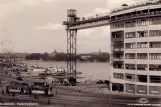 Postkort: Stockholm sporvognslinje 4 ved Slussen (1954)