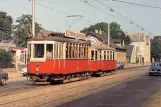 Postkort: Wien sporvognslinje 317 med motorvogn 2523 nær Carminweg (1959)