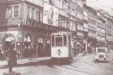 Postkort: Würzburg ekstralinje 1 med motorvogn 19 ved Rathaus (1930)