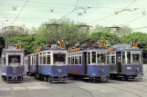 Postkort: Zürich motorvogn 321 ved Kalkbreite / Bhf. Wiedikon (1987)