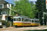 Postkort: Zürich sporvognslinje 6 med motorvogn 1389 på Toblerplatz (1987)