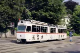 Postkort: Zürich sporvognslinje 7 med ledvogn 1651 ved Brunaustrasse (1986)