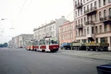 Sankt Petersborg sporvognslinje 10 med motorvogn 4576 på Ligovskiy prospekt (1992)