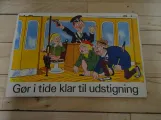 Skilt: Gør i tide klar til udstigning (1950-1959)