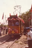 Skjoldenæsholm meterspor med motorvogn 1 foran Sporvejsmuseet (1978)