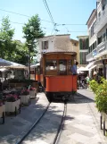 Sóller sporvognslinje med bivogn 7 på Plaça de sa Constitució (2013)