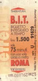 Voksenbillet til Azienda Tramvie e Autobus del Comune di Roma (ATAC), forsiden (1999)