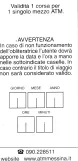 Voksenbillet til Azienda Trasporti Messina (ATM), bagsiden (2009)