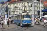 Zagreb sporvognslinje 14 med motorvogn 454 på Trg bana Josipa Jelačića (2008)