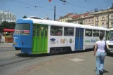 Zagreb sporvognslinje 4 med bivogn 874 på Trg kralja Tomislava (2008)