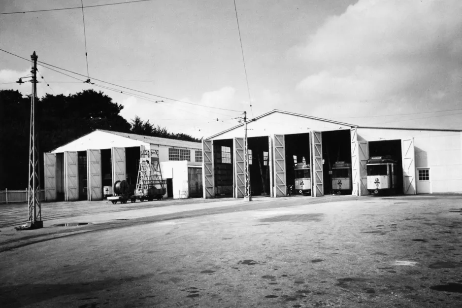 Arkivfoto: Aarhus hestetårnvogn foran Dalgas Avenue (1954)