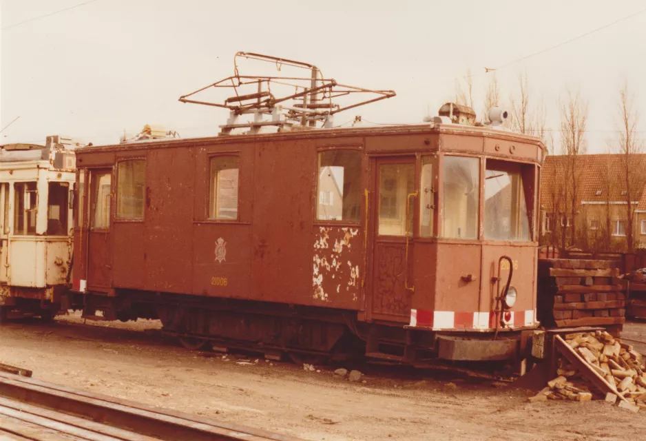 Arkivfoto: Bruxelles motorgodsvogn 21006 ved Knokke (1978)