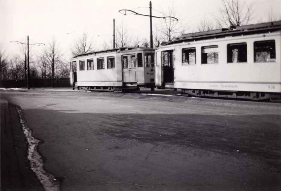 Arkivfoto: Essen sporvognslinje 107 med motorvogn 906 nær Feldmark (1928)