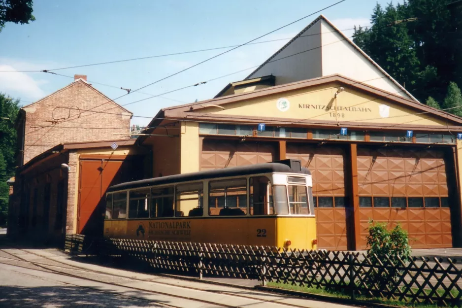 Bad Schandau bivogn 22 foran Depot Kirnitzschtalbahn (1996)