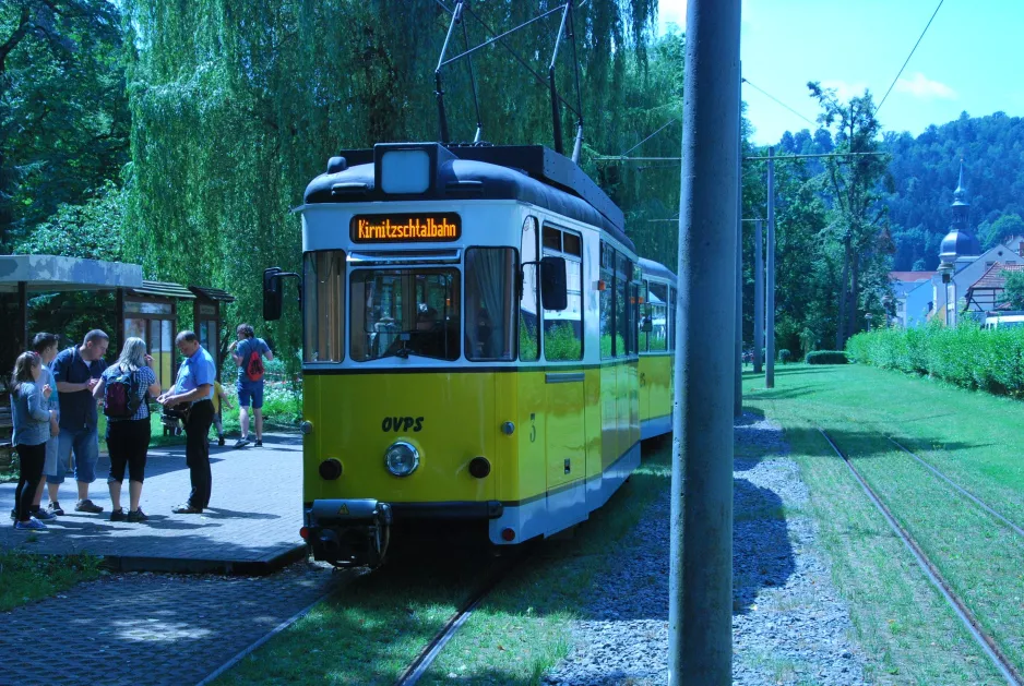 Bad Schandau Kirnitzschtal 241 med motorvogn 3 i Kurpark (2015)