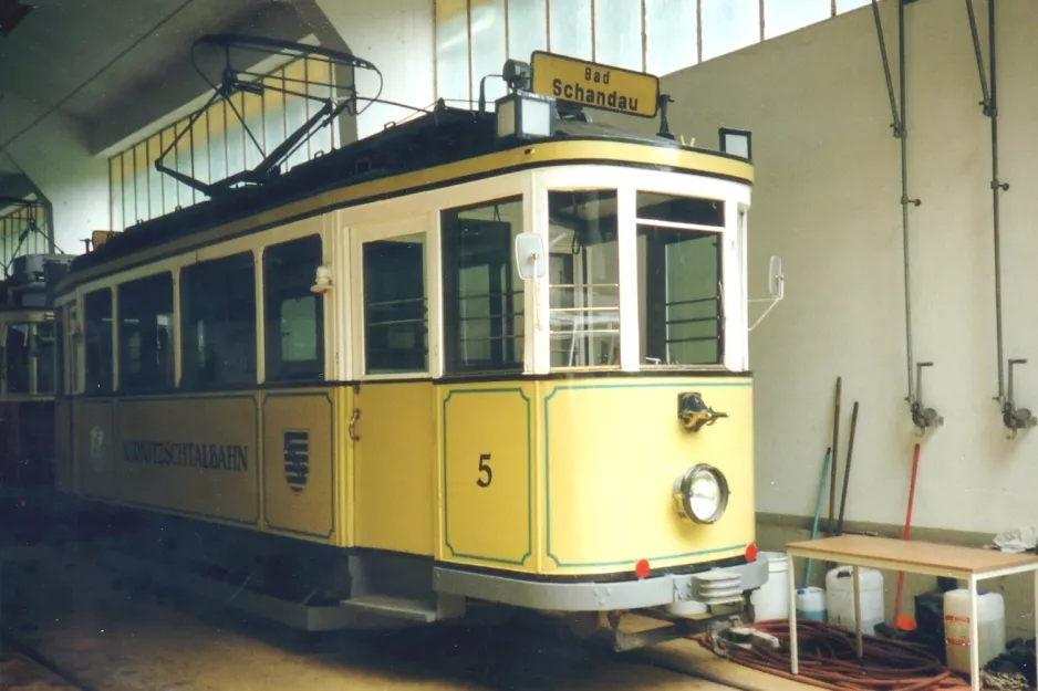 Bad Schandau museumsvogn 5 inde i Depot Kirnitzschtalbahn (1996)