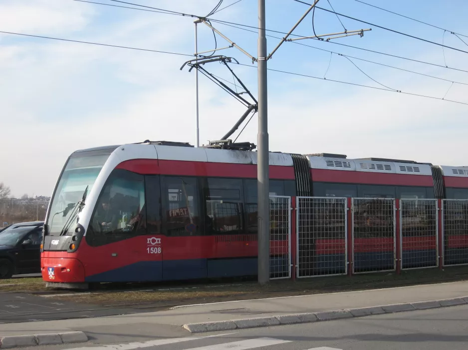 Beograd lavgulvsledvogn 1508 ved Blok 42 (2016)