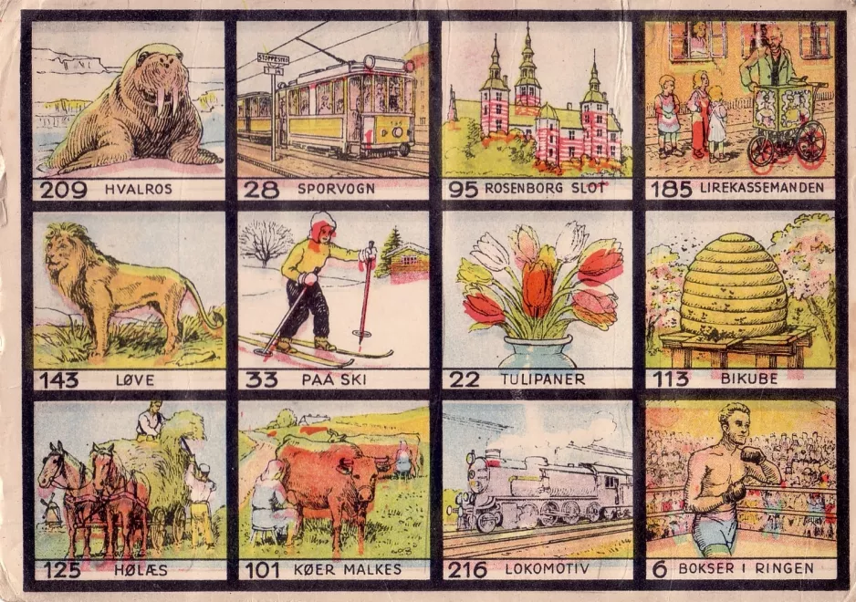 Billedlotteri: Spilleplade med sporvogn
(1930)
