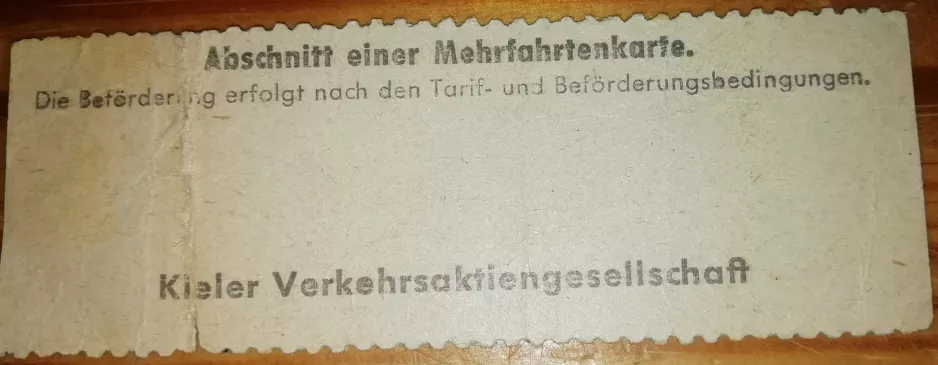 Børnebillet til Kieler Verkehr (KVAG), bagsiden (1980)