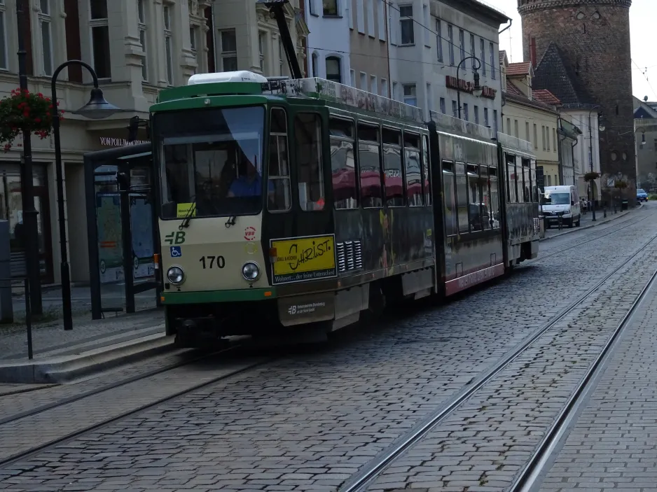 Brandenburg an der Havel sporvognslinje 1 med ledvogn 170 ved Steinstr. (2024)