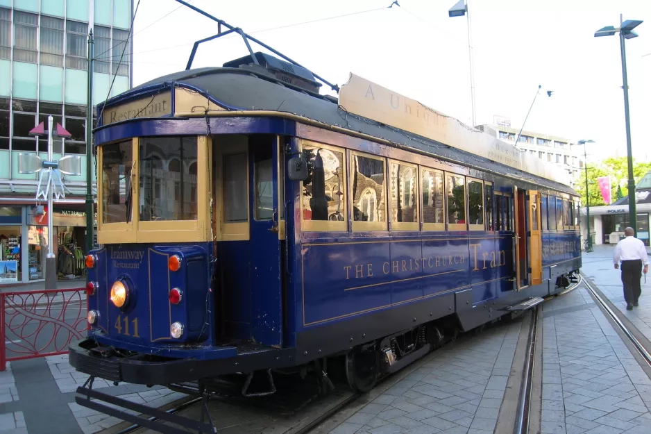 Christchurch Tram Restaurant med motorvogn 441 ved Christchurch Tramway (2011)